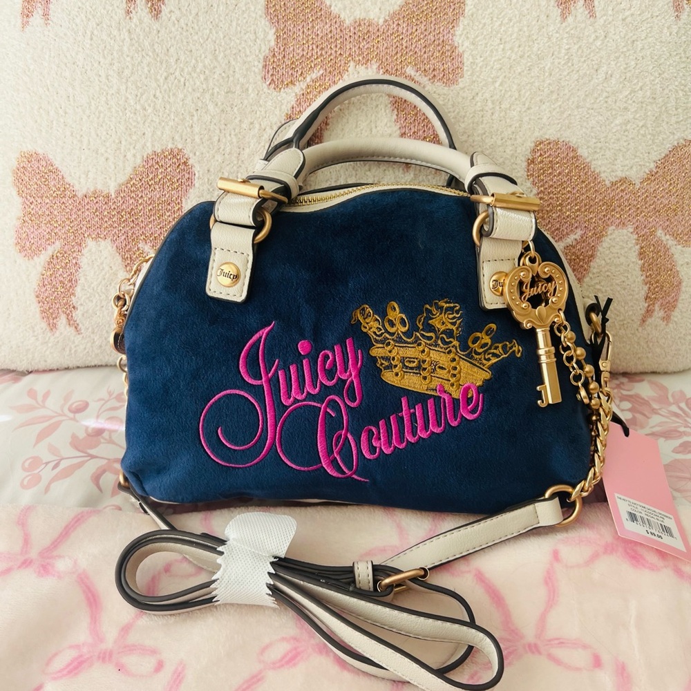 Juicy Couture Navy and Gold Satchel